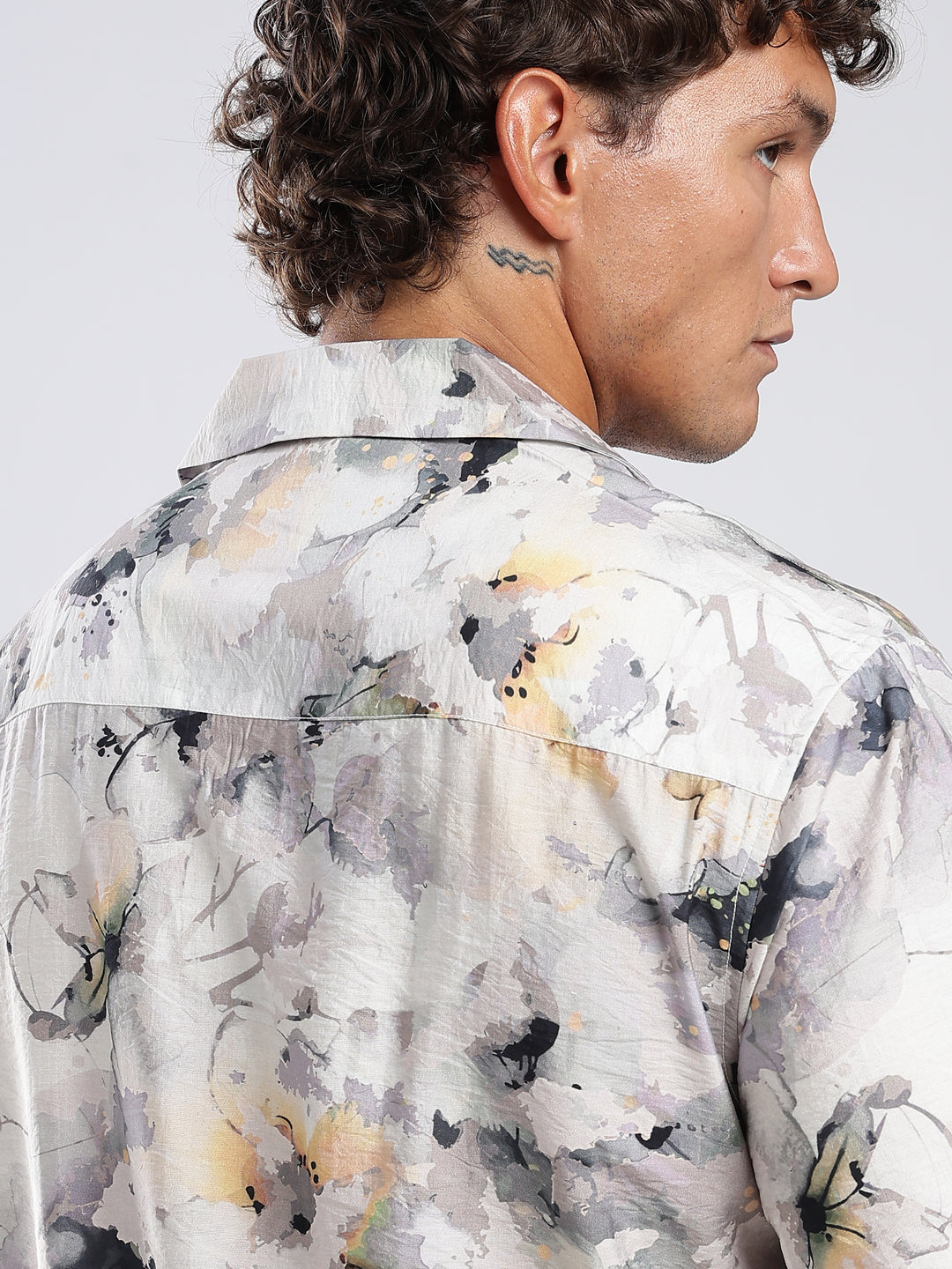 White Printed  Boxy Fit Casual Shirt