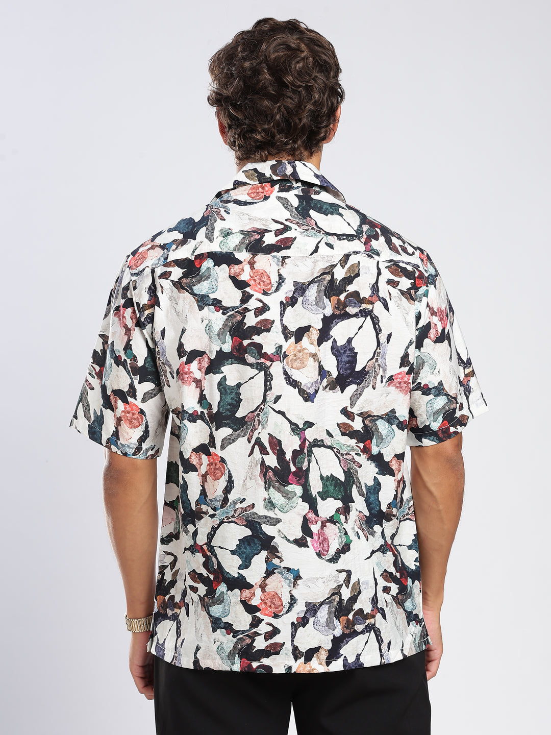 Offwhite Printed Boxy Fit Casual Shirt