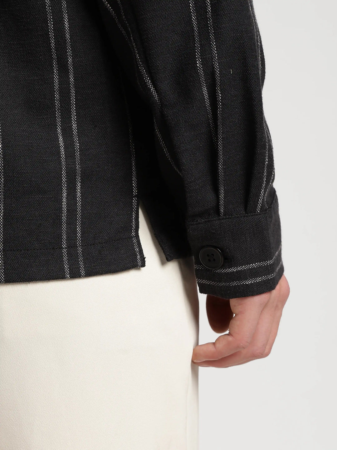 Black Solid Regular Fit Shacket
