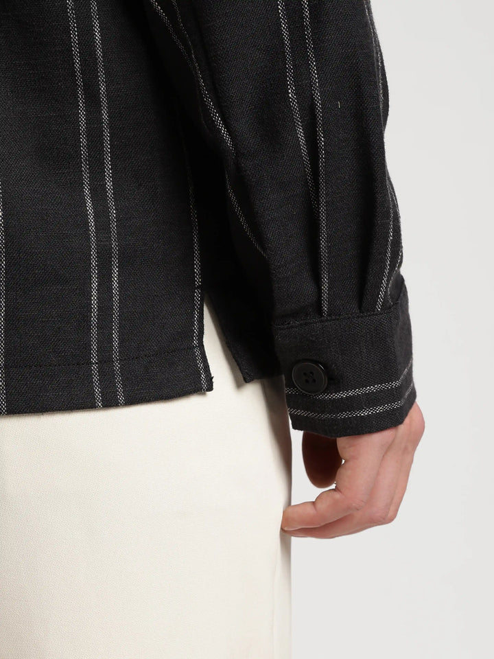 Black Solid Regular Fit Shacket
