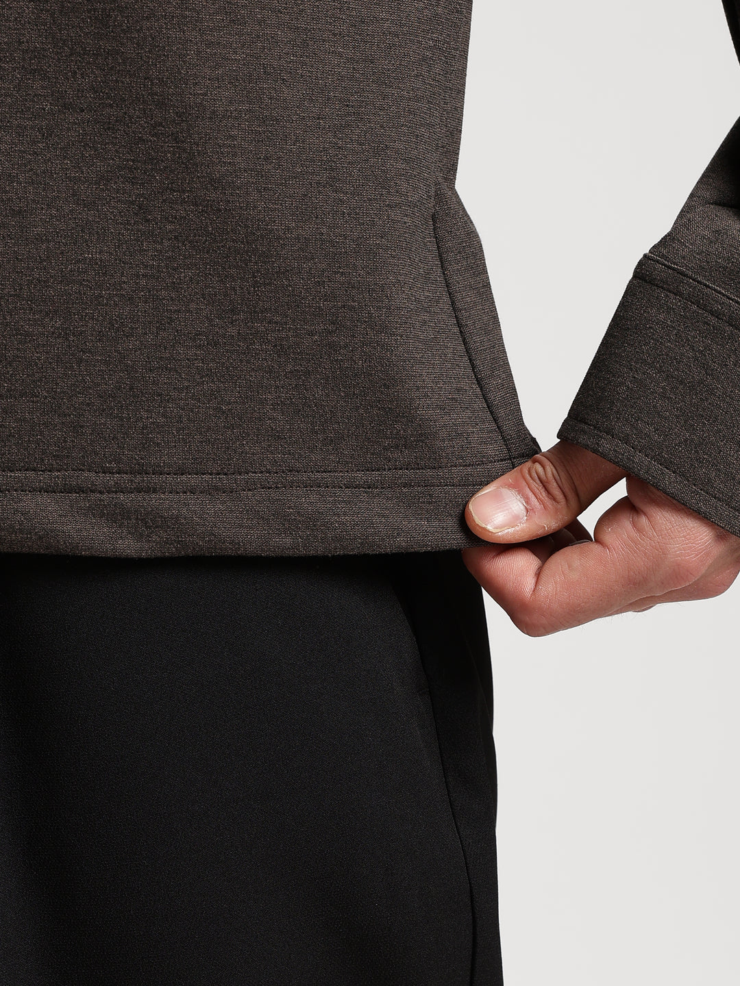 Brown Solid Regular Fit Shacket