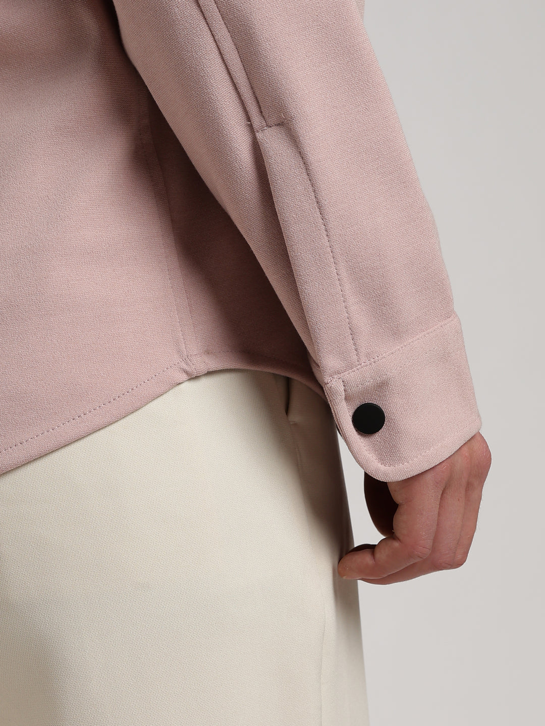 Pink Solid Regular Fit Shacket