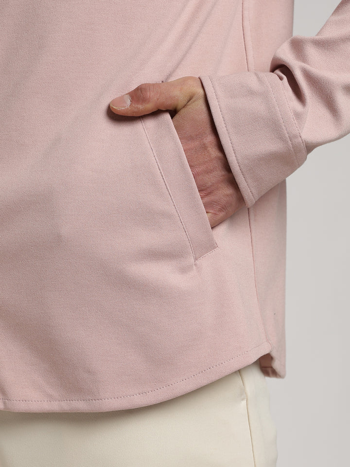Pink Solid Regular Fit Shacket