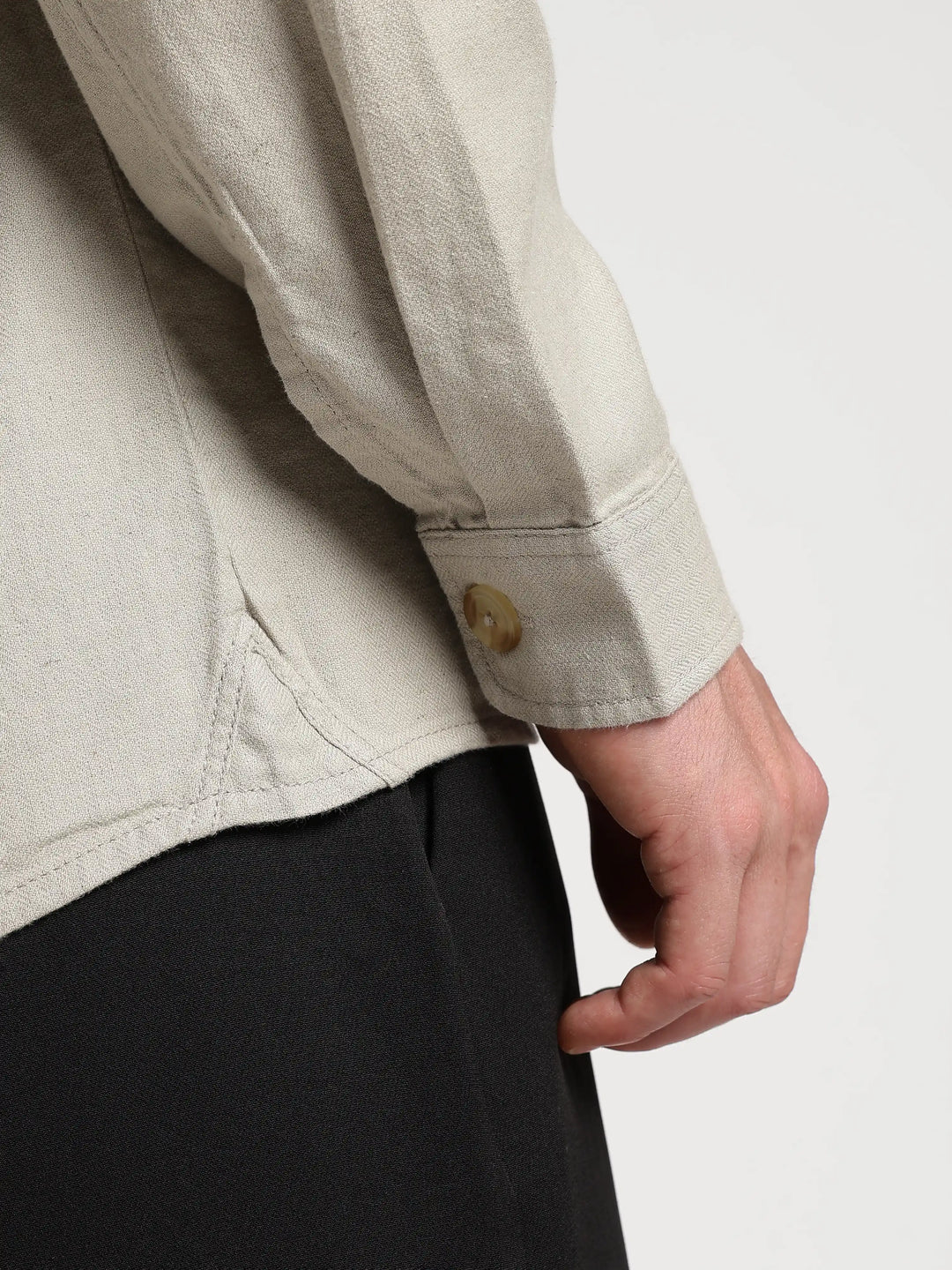 Grey Solid Regular Fit Shacket