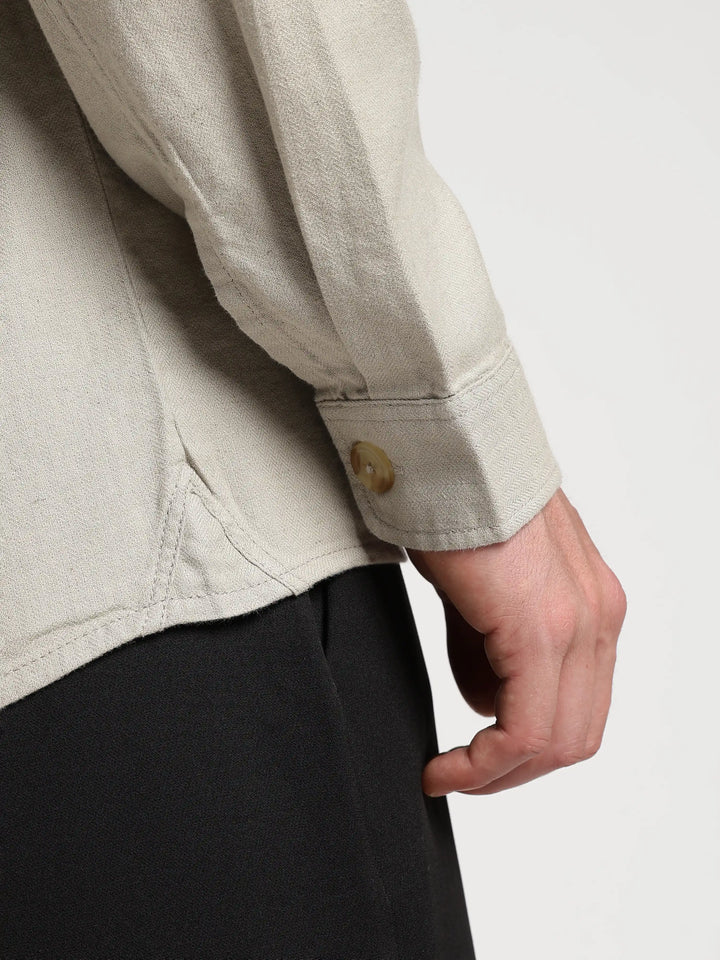 Grey Solid Regular Fit Shacket