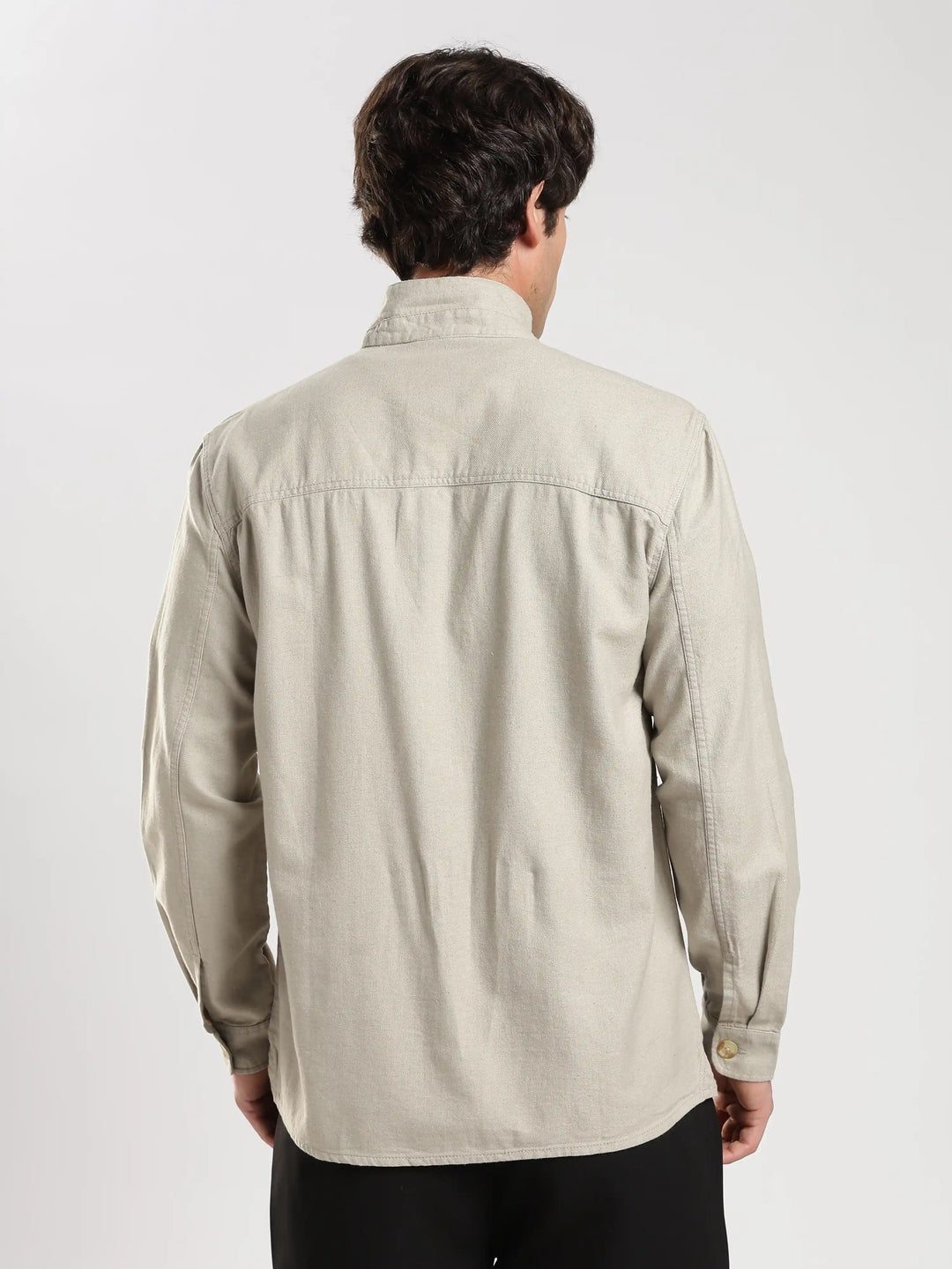 Grey Solid Regular Fit Shacket