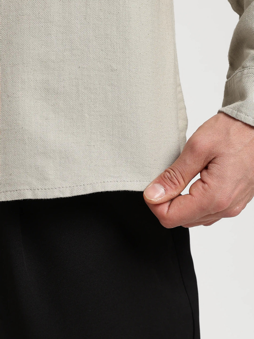 Grey Solid Regular Fit Shacket