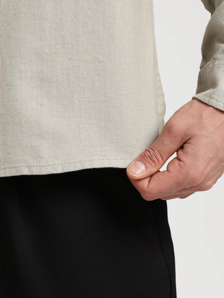 Grey Solid Regular Fit Shacket