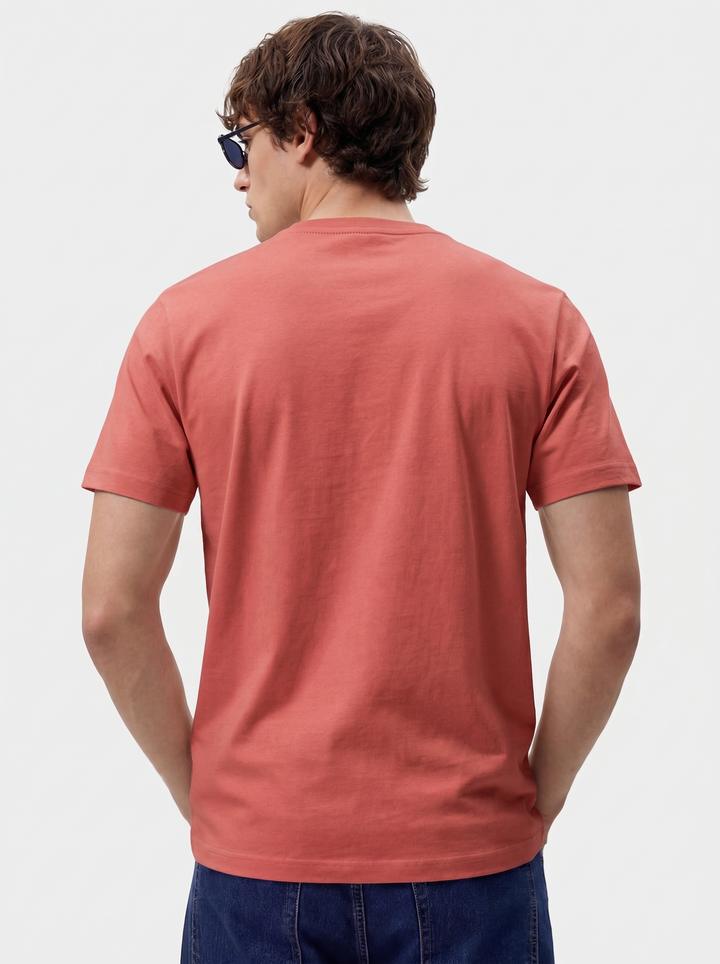 Pink Cotton Boxy Fit Printed Round Neck T-Shirt