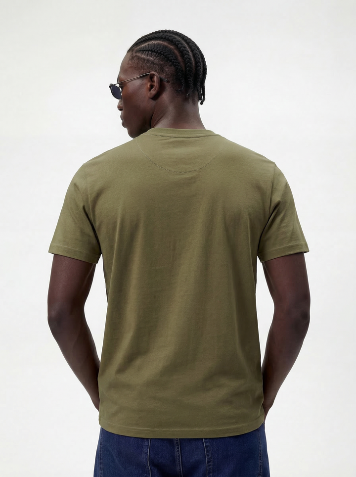 Green Cotton Boxy Fit Printed Round Neck T-Shirt