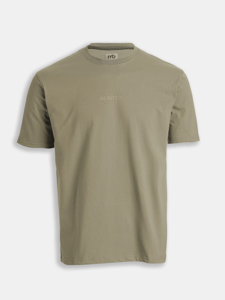 Green Cotton Boxy Fit Printed Round Neck T-Shirt