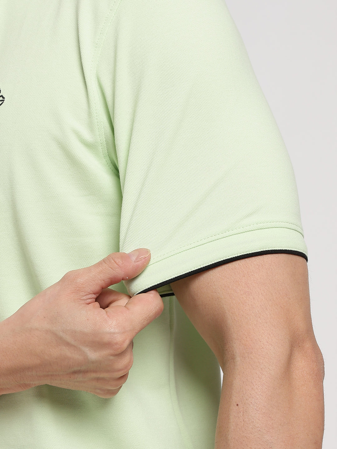 Pastel Green  Solid  Polo T-Shirt