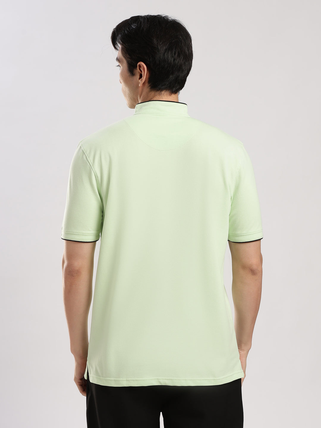 Pastel Green  Solid  Polo T-Shirt