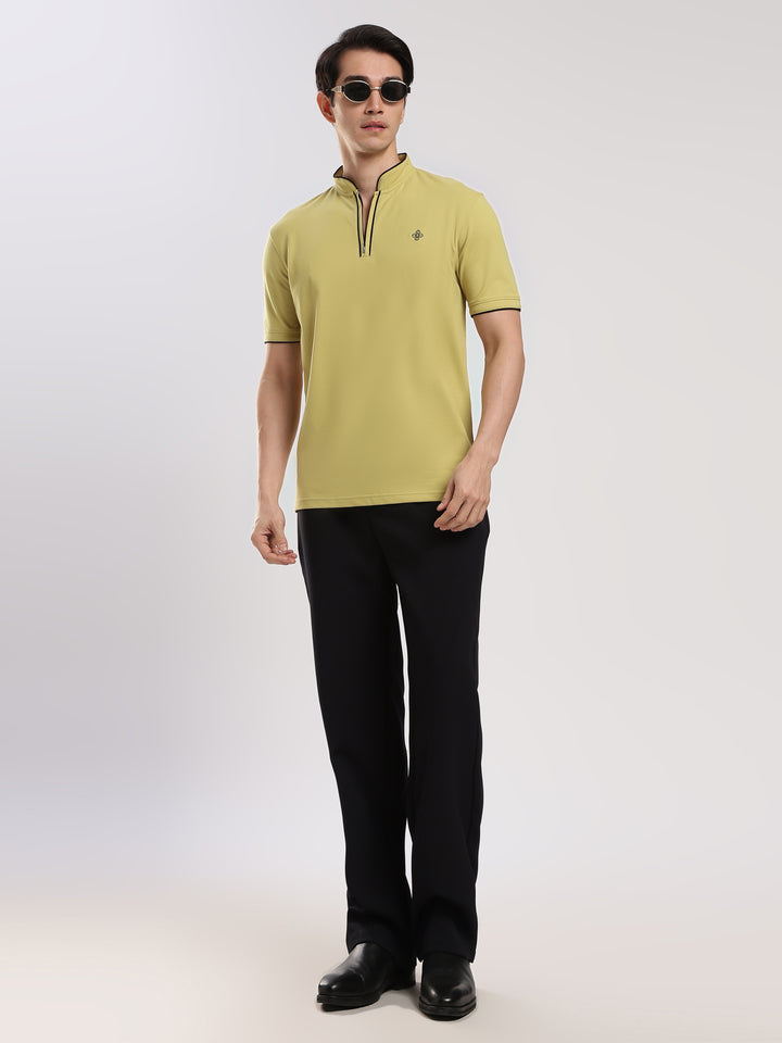 Green  Solid  Polo T-Shirt