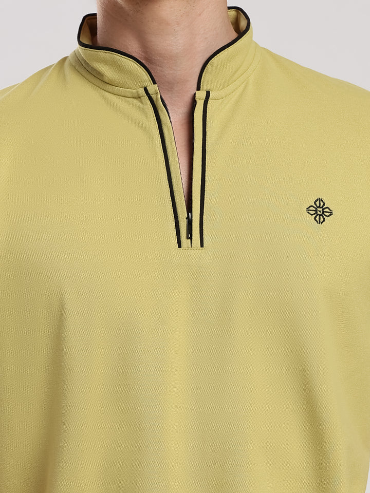 Green  Solid  Polo T-Shirt