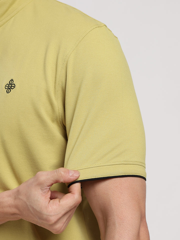 Green  Solid  Polo T-Shirt