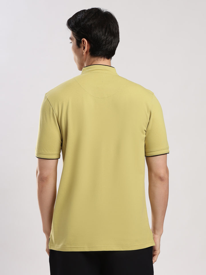 Green  Solid  Polo T-Shirt