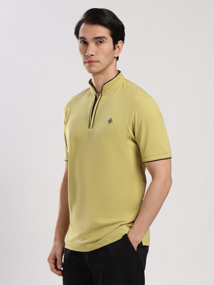 Green  Solid  Polo T-Shirt