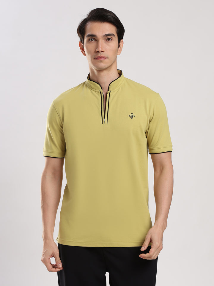 Green  Solid  Polo T-Shirt