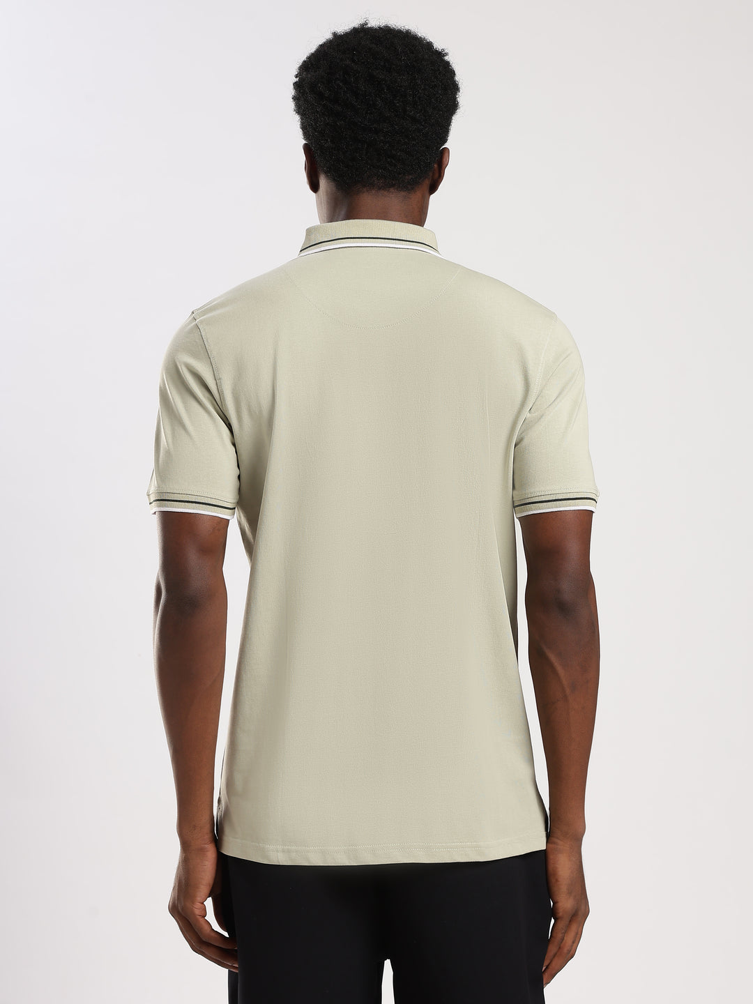 Light Green Solid  Half Sleeve Polo T-Shirt