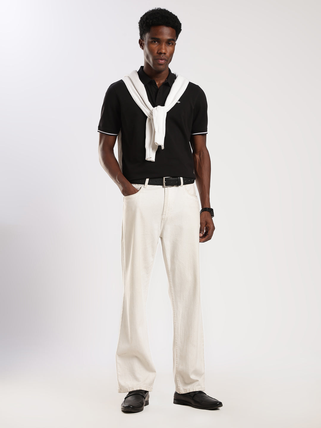 Black  Solid Half Sleeve  Polo T-Shirt