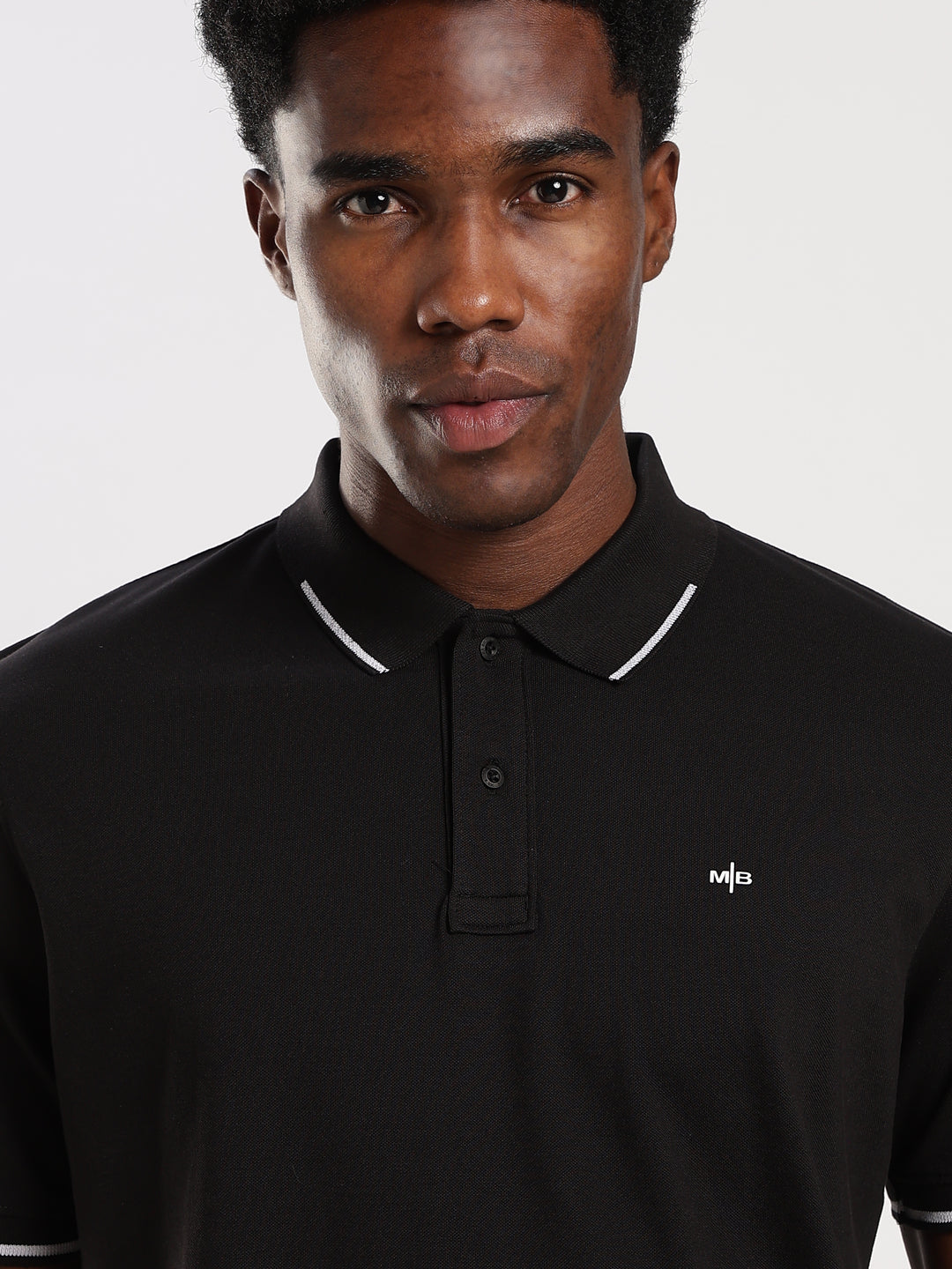 Black  Solid Half Sleeve  Polo T-Shirt