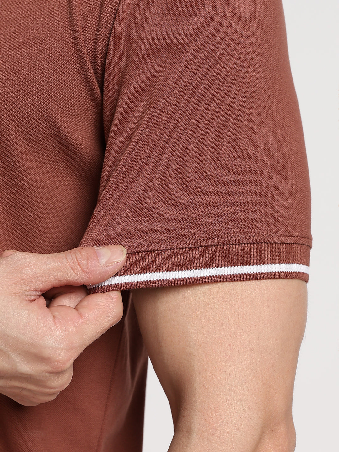 Brown  Solid Half Sleeve Polo T-Shirt