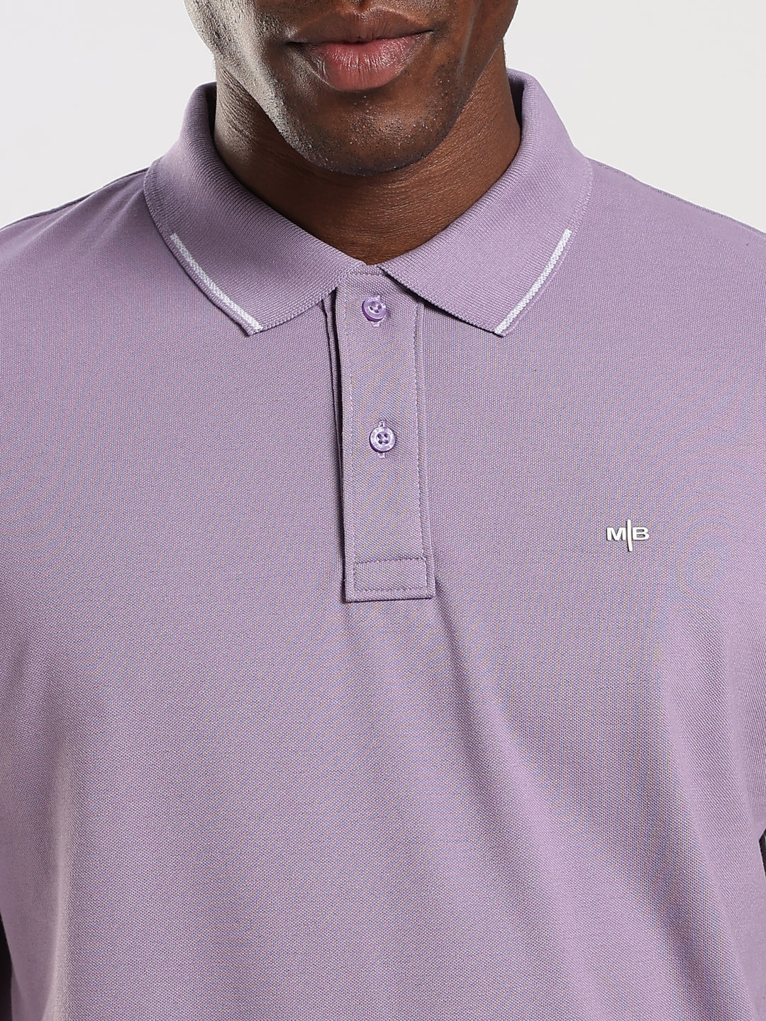 Light Purple Solid  Half Sleeve Polo T-Shirt