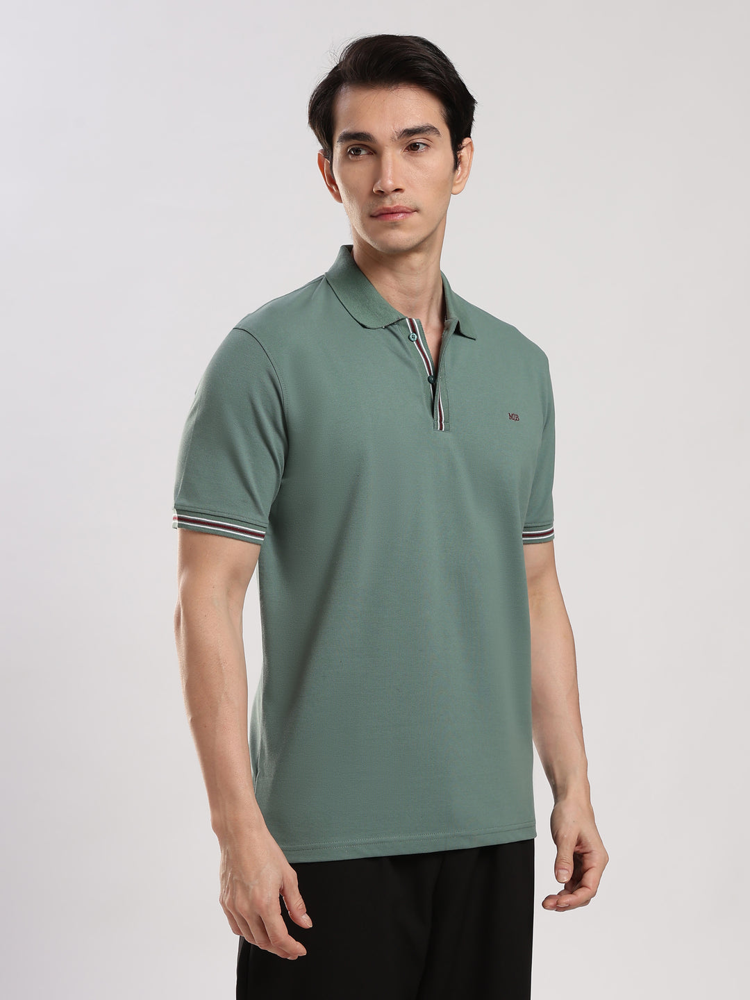 Green Solid Half Sleeve Polo T-Shirt