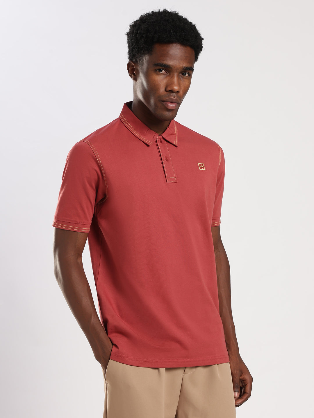 Maroon Solid Half Sleeve Polo T-Shirt
