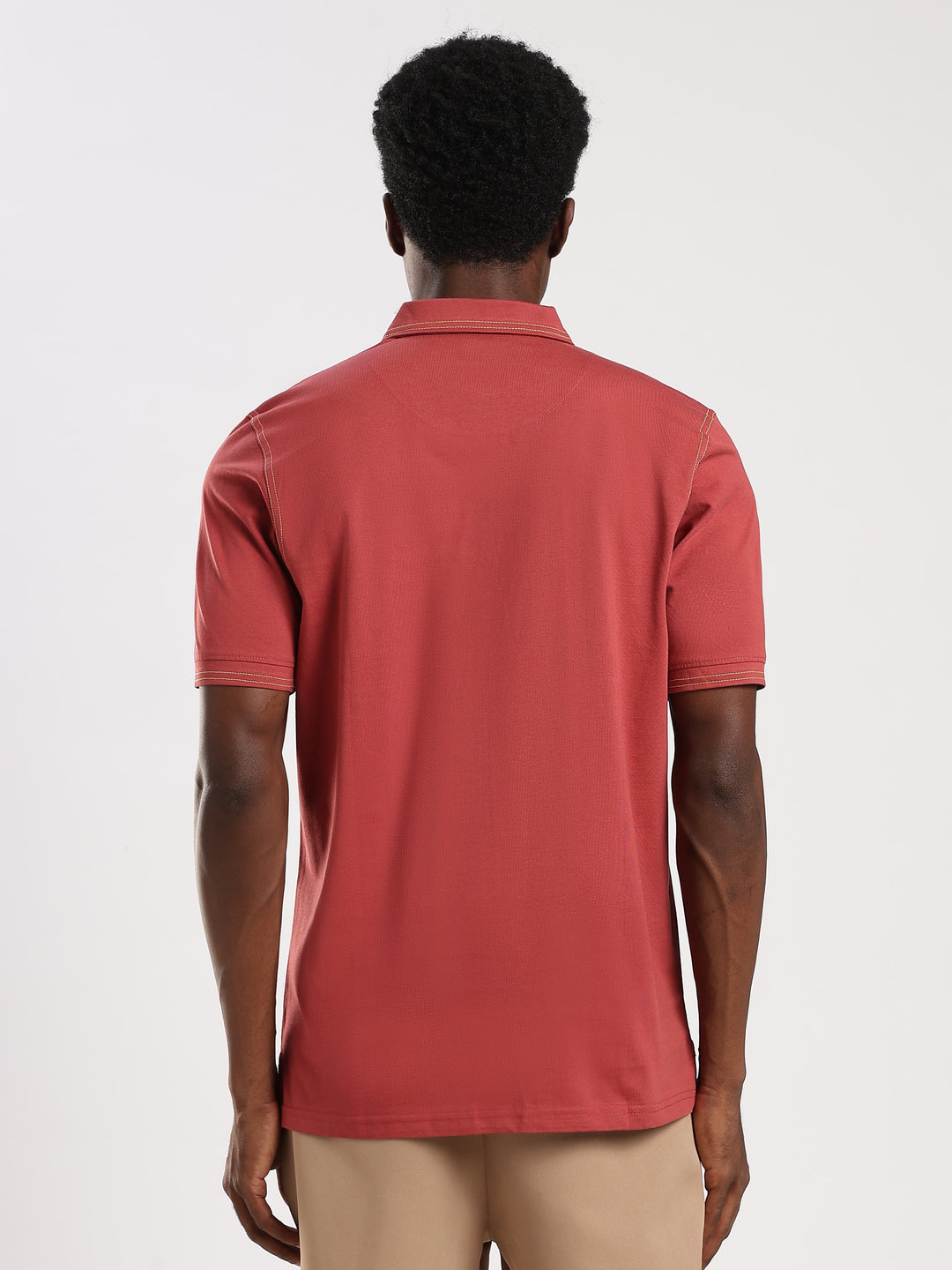 Maroon Solid Half Sleeve Polo T-Shirt