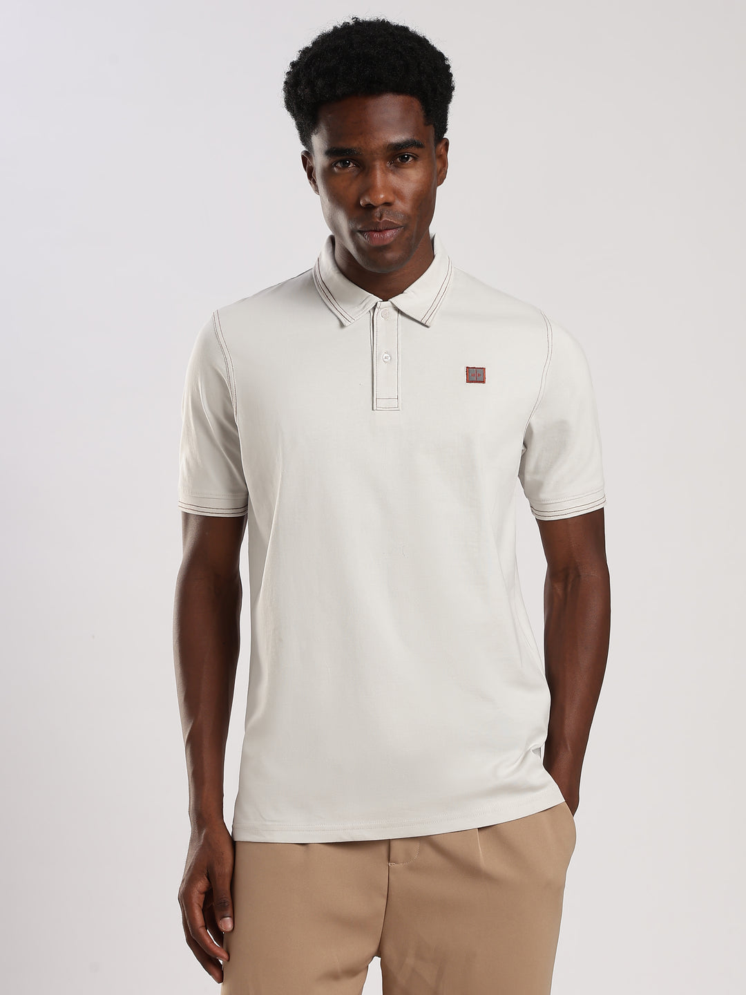 White  Solid Half Sleeve Polo T-Shirt
