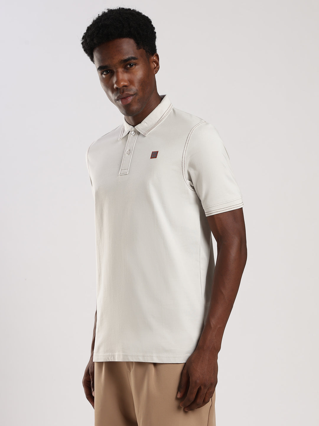 White  Solid Half Sleeve Polo T-Shirt
