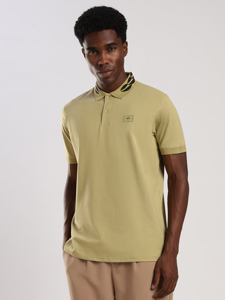MINT  Solid  Regular Fit Polo T-Shirt
