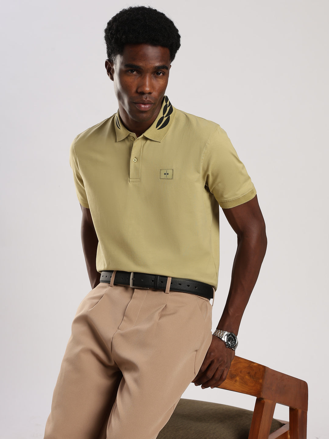 MINT  Solid  Regular Fit Polo T-Shirt