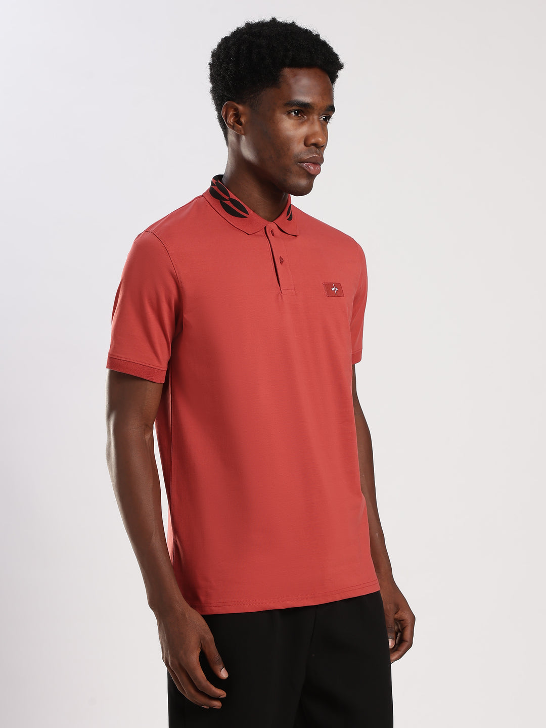Dark RED  Solid  Regular Fit Polo T-Shirt