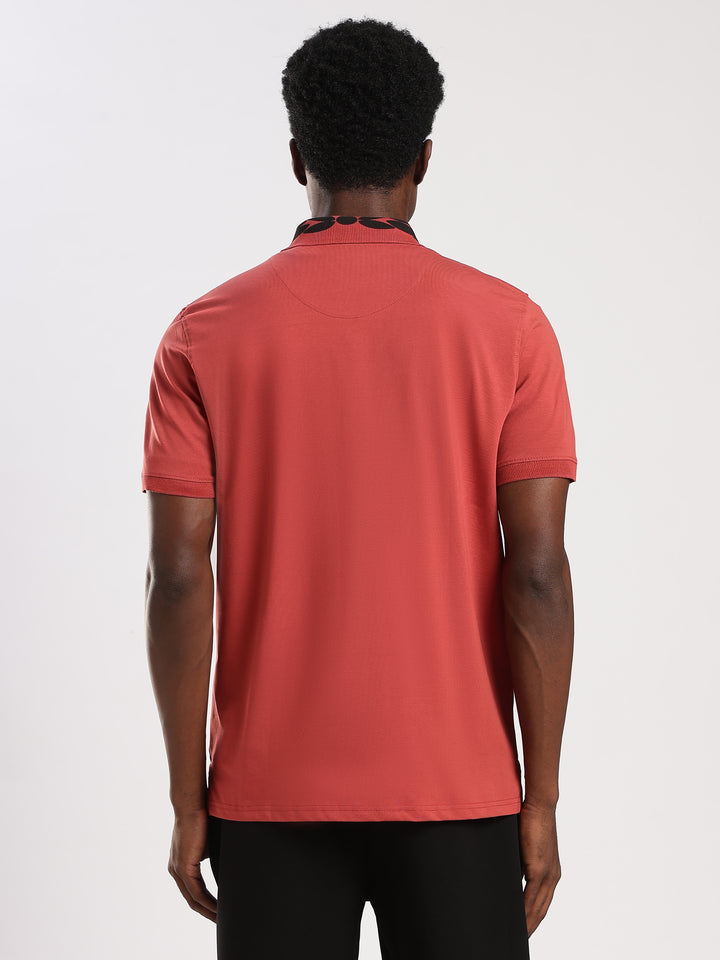 Dark RED  Solid  Regular Fit Polo T-Shirt