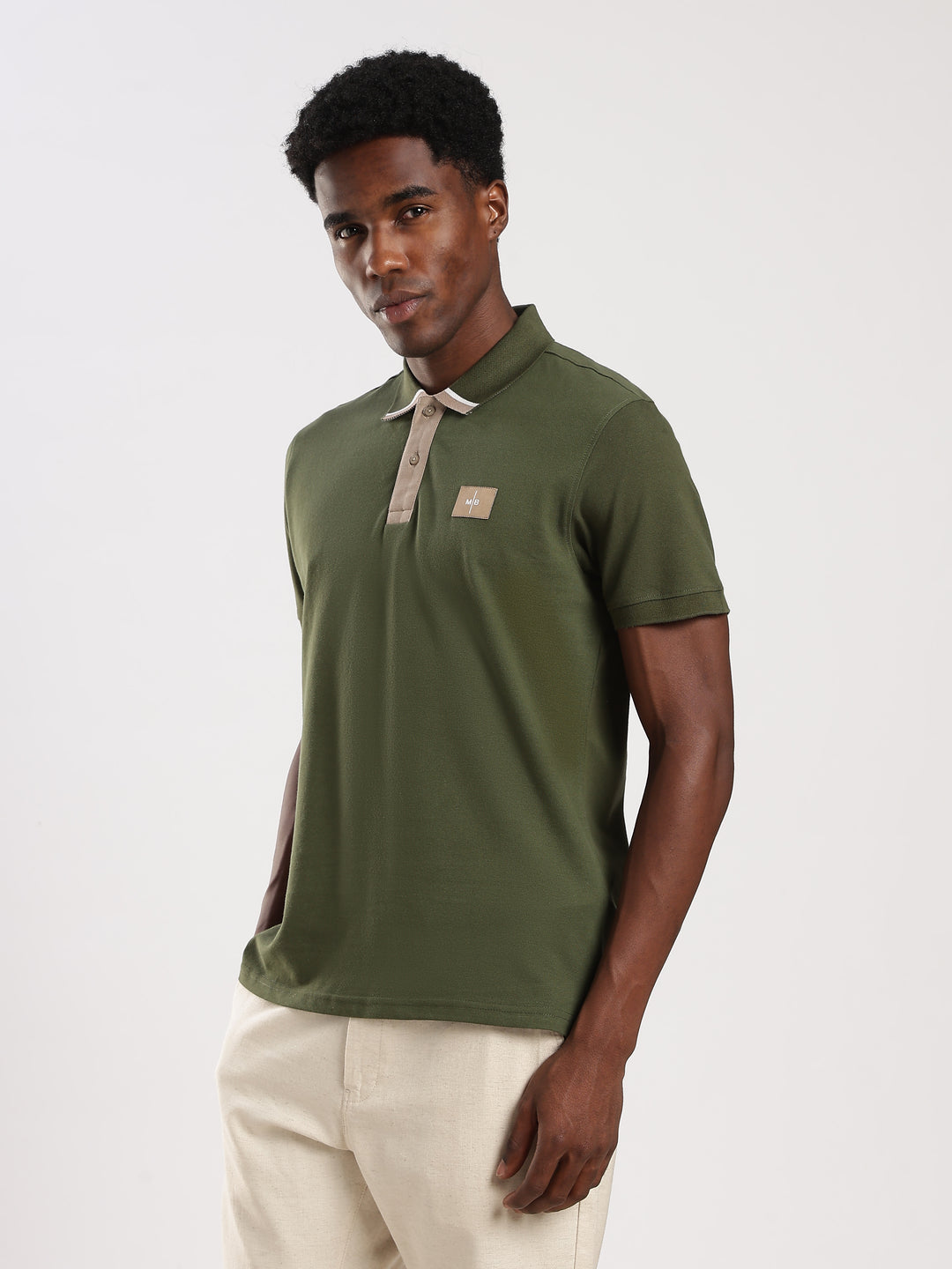 Dark GREEN  Solid  Regular Fit Polo T-Shirt