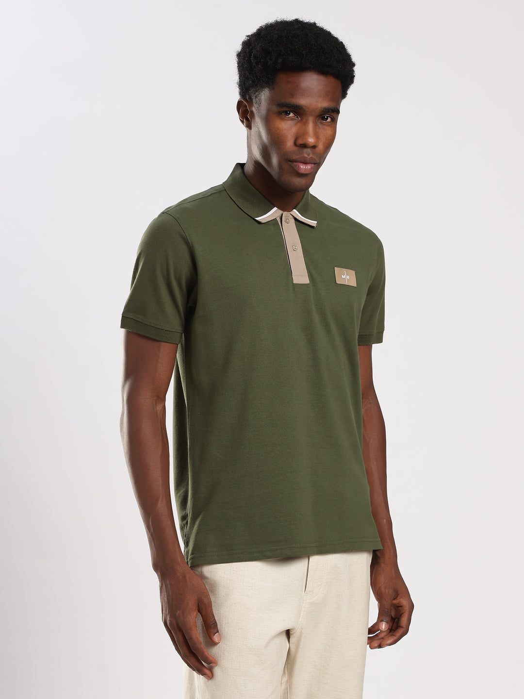 Dark GREEN  Solid  Regular Fit Polo T-Shirt