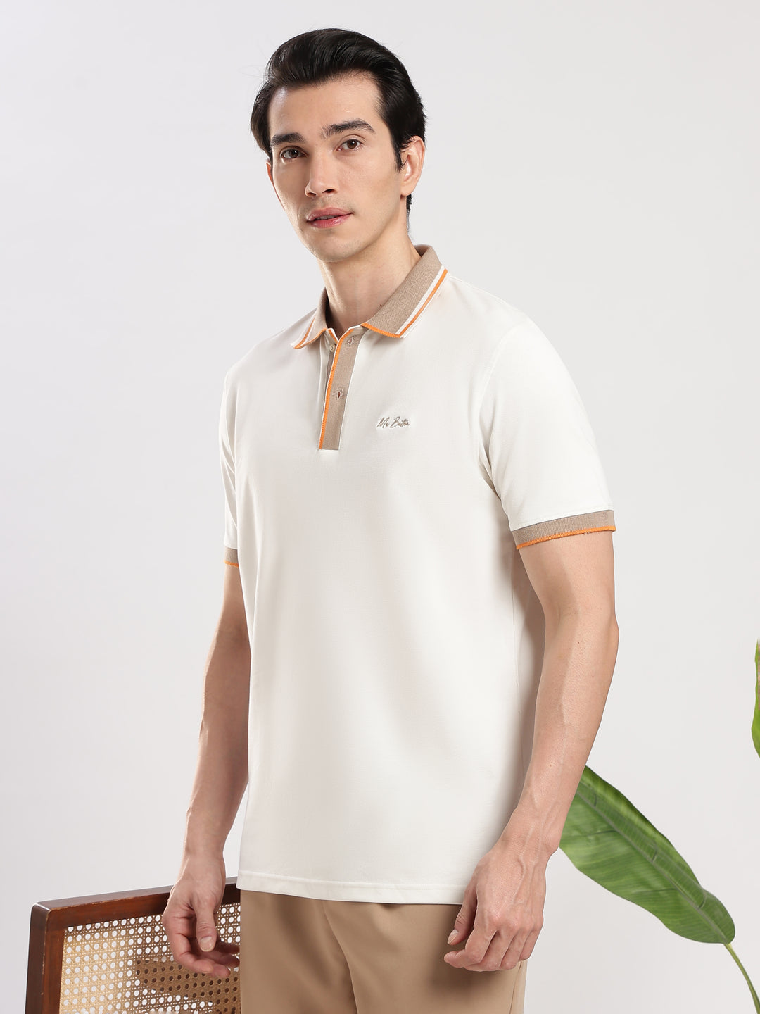 White Solid  Half Sleeve Polo T-Shirt