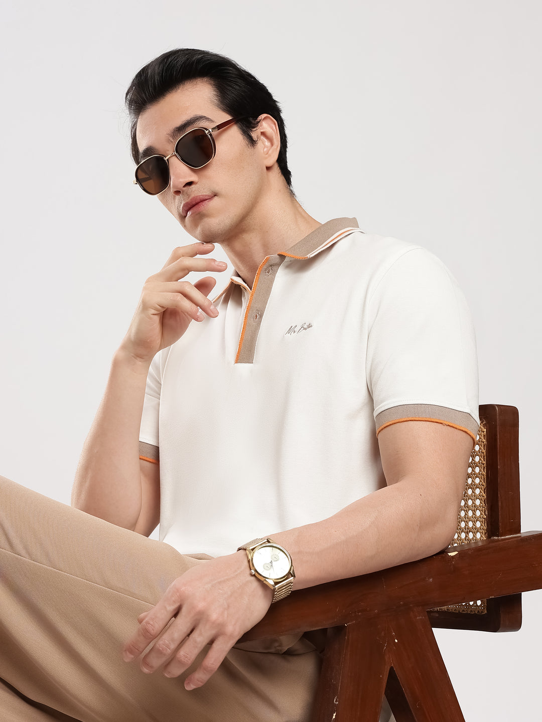 White Solid  Half Sleeve Polo T-Shirt