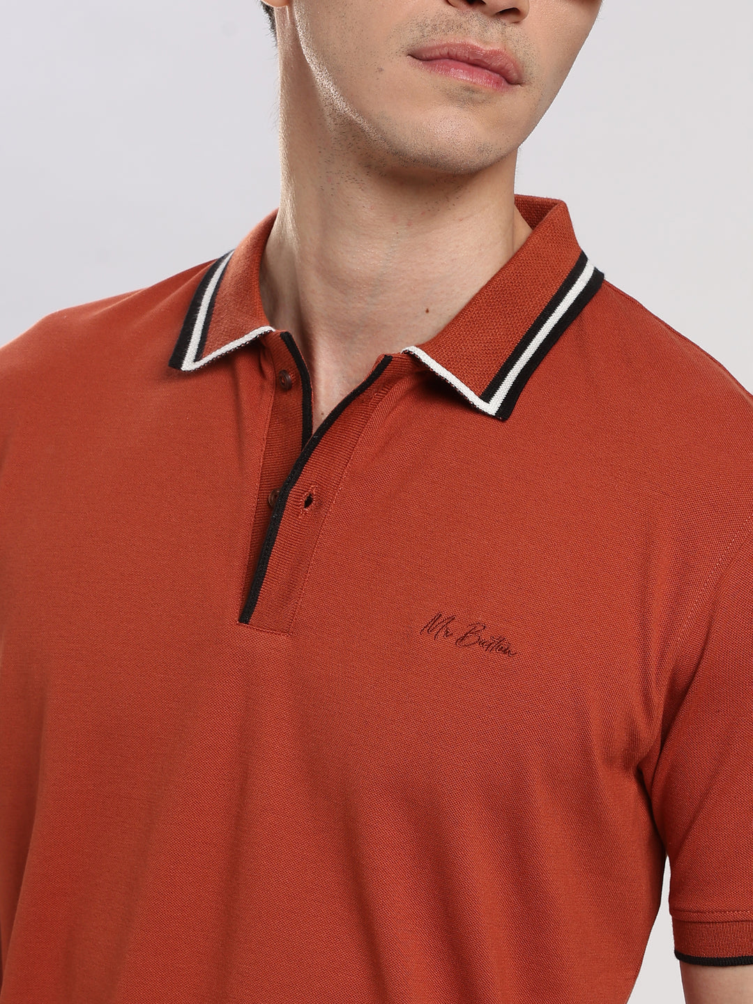 Orange Solid  Half Sleeve Polo T-Shirt