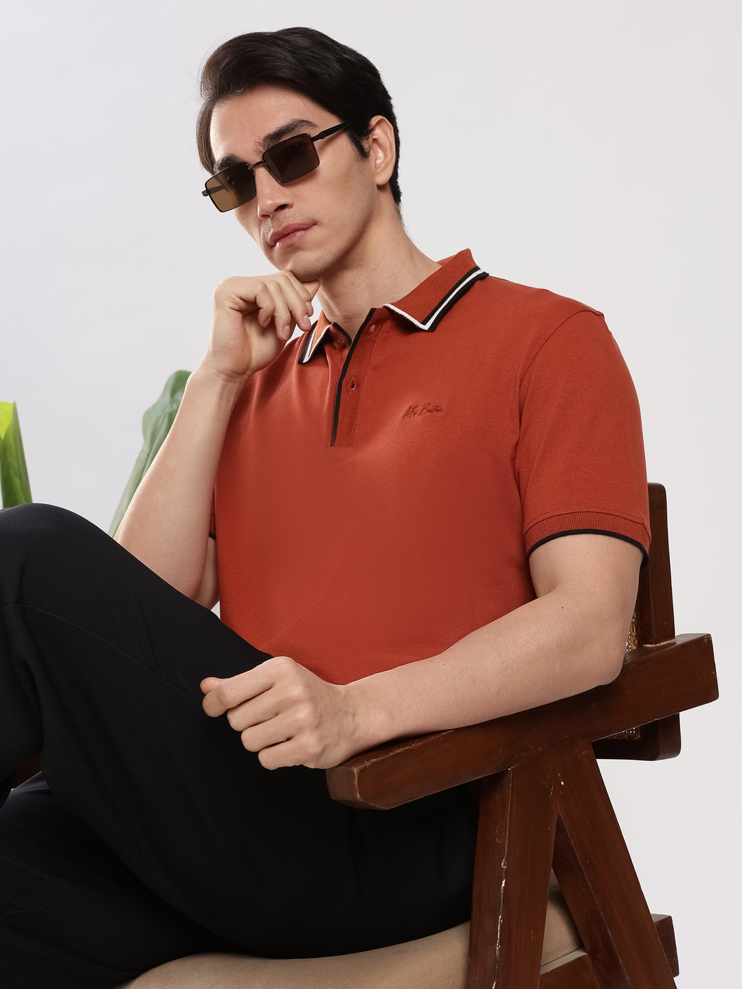 Orange Solid  Half Sleeve Polo T-Shirt