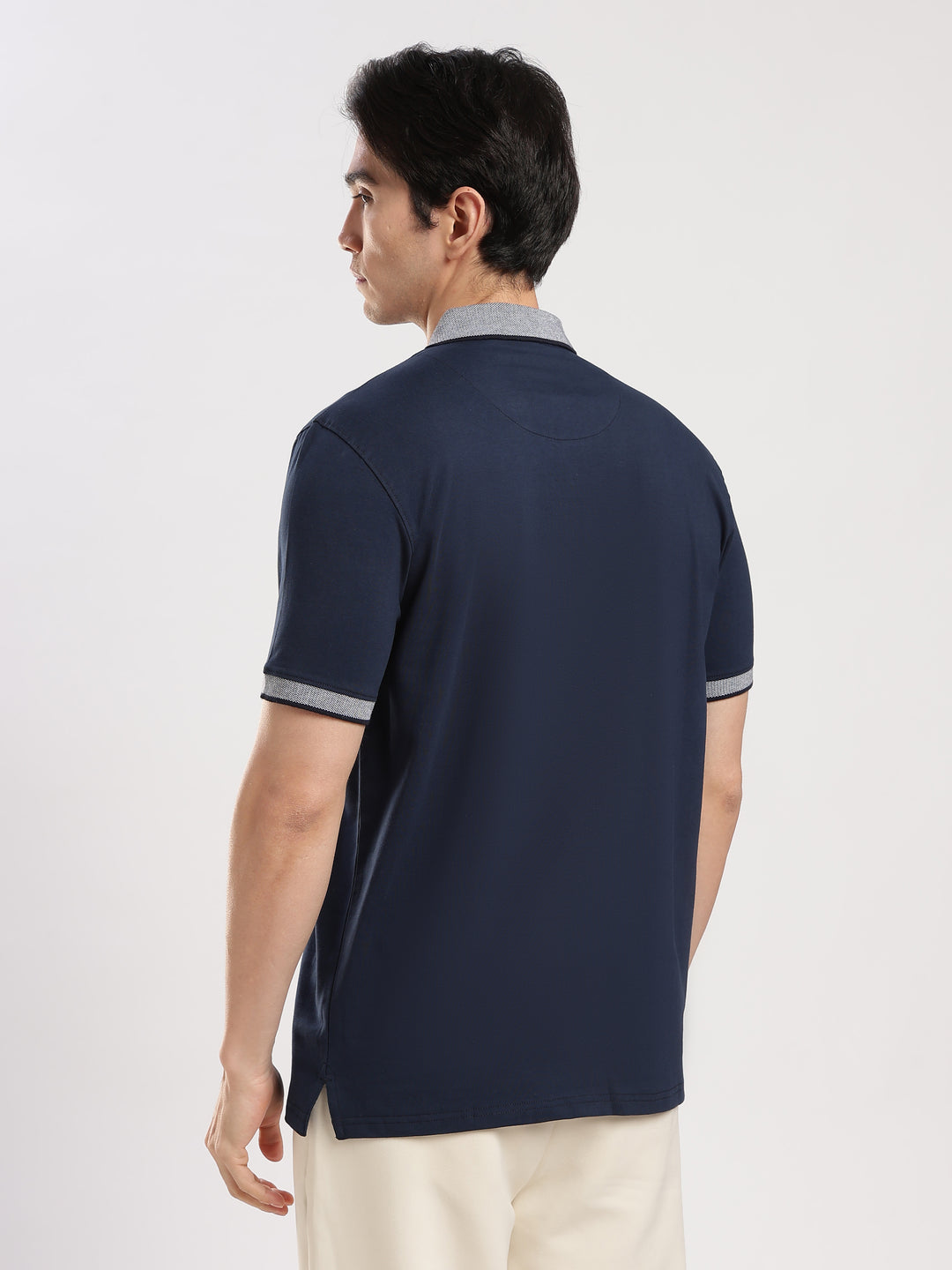 Navy Solid Polo T-Shirt
