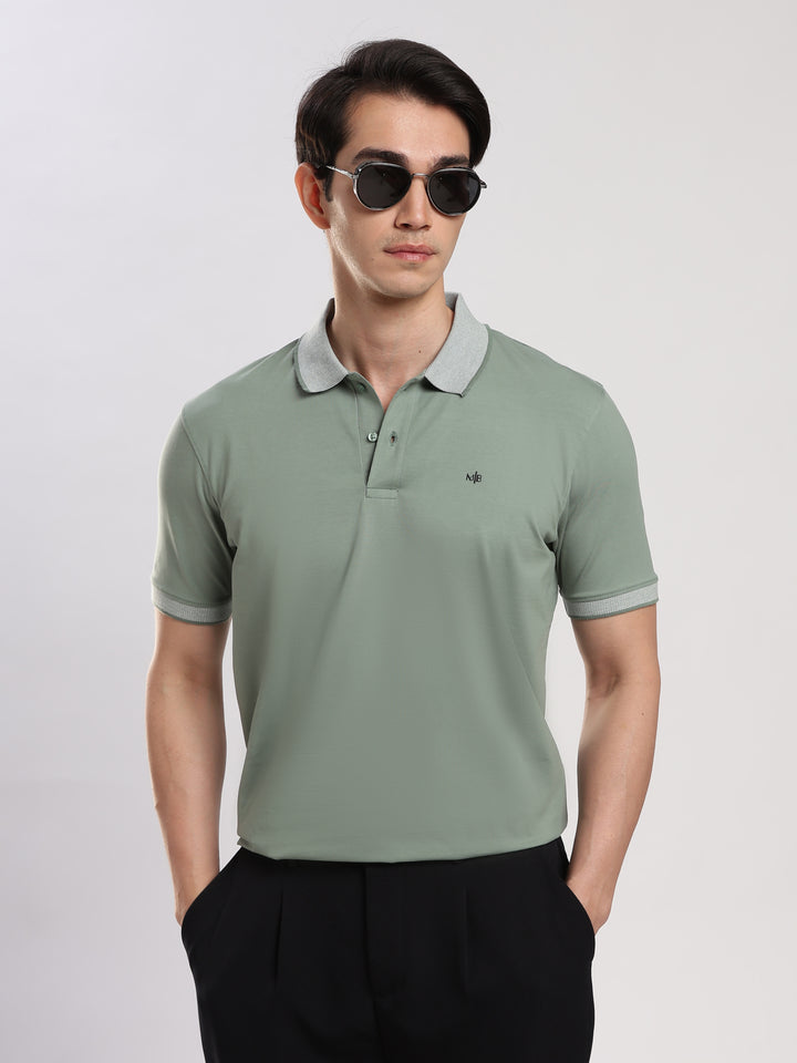 Green Half Sleeve Polo T-Shirt