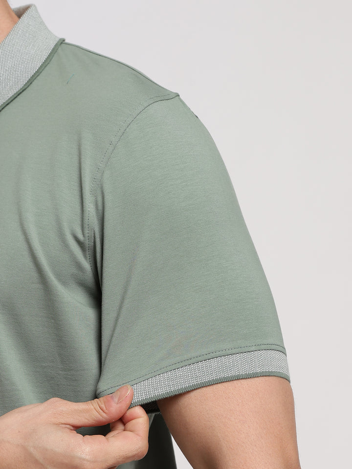 Green Half Sleeve Polo T-Shirt