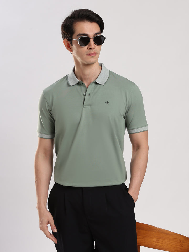 Green Half Sleeve Polo T-Shirt