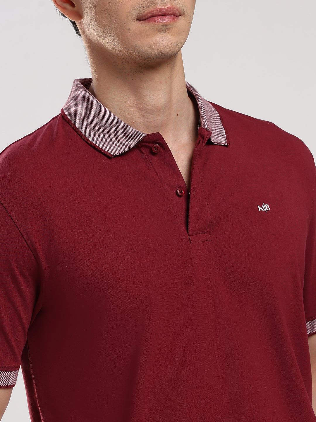 Wine Solid Half Sleeve Polo T-Shirt