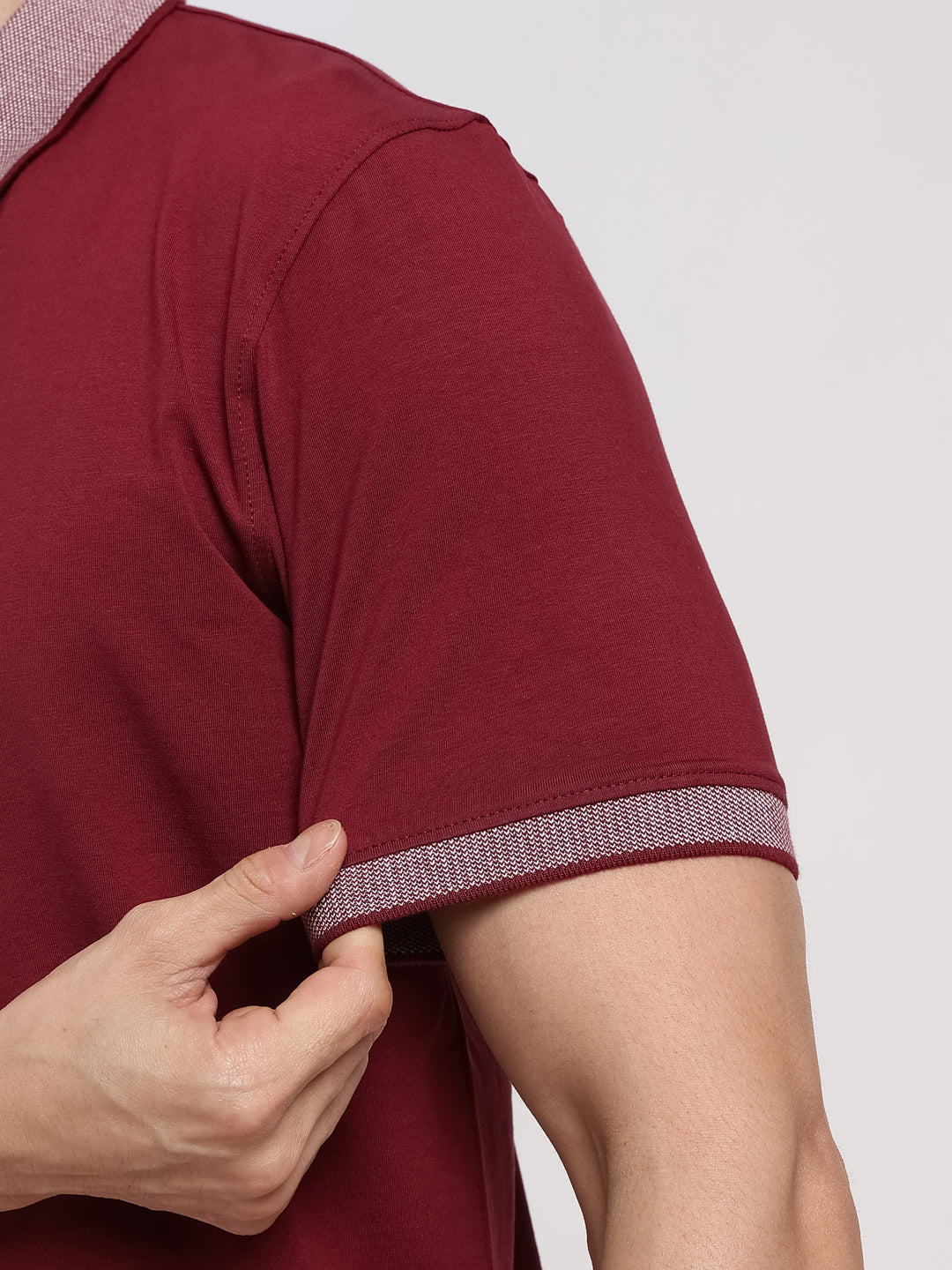 Wine Solid Half Sleeve Polo T-Shirt