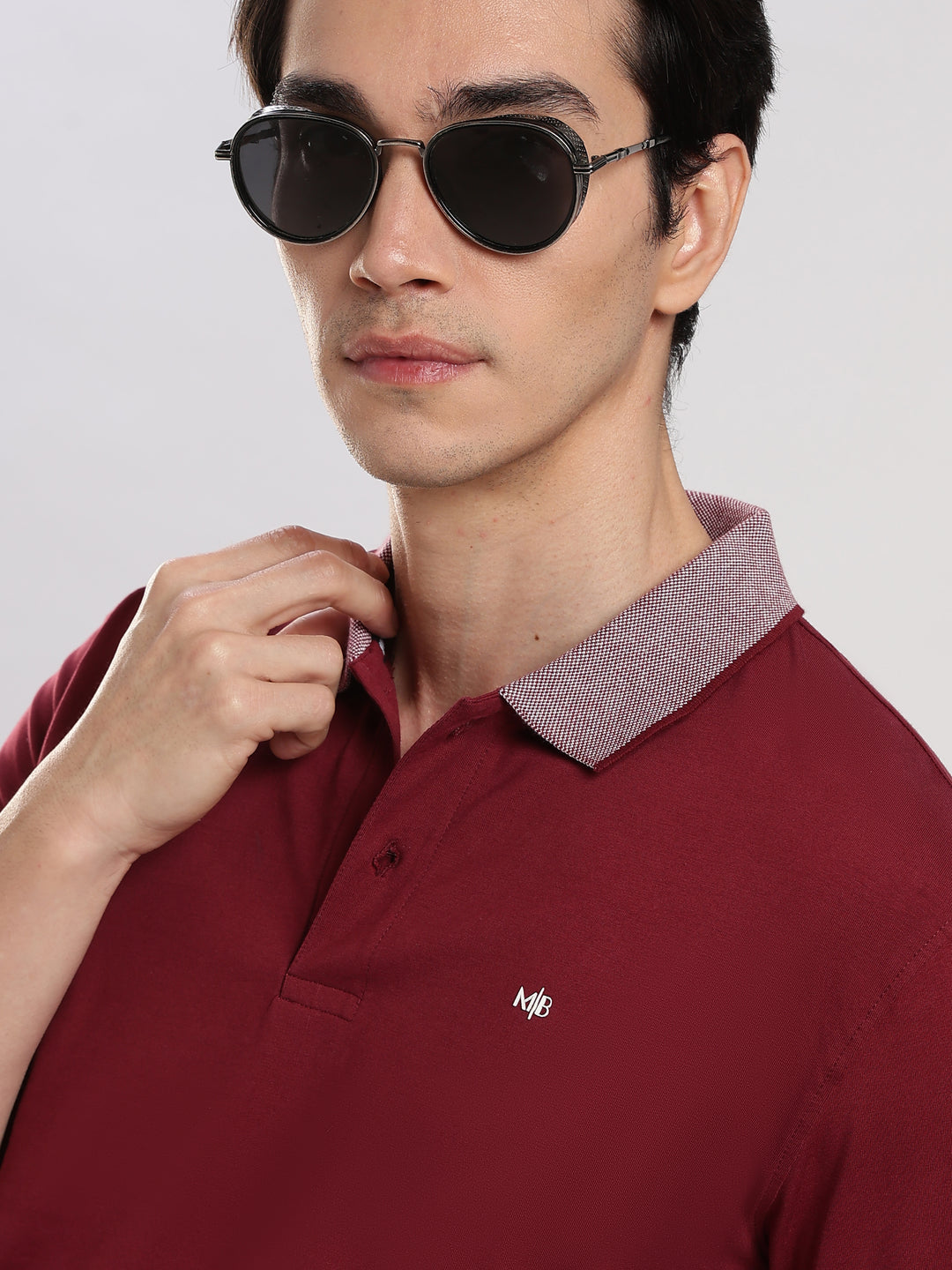 Wine Solid Half Sleeve Polo T-Shirt